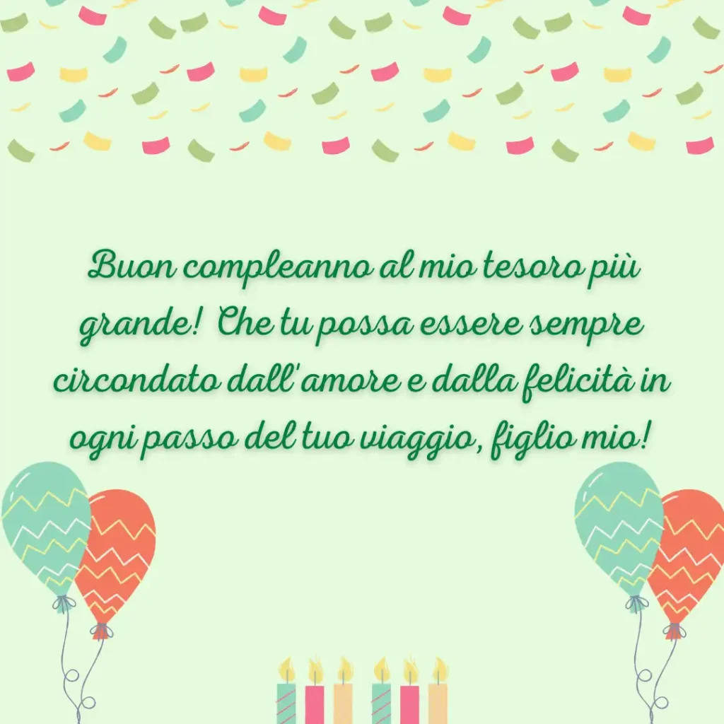 Auguri di compleanno per il figlio