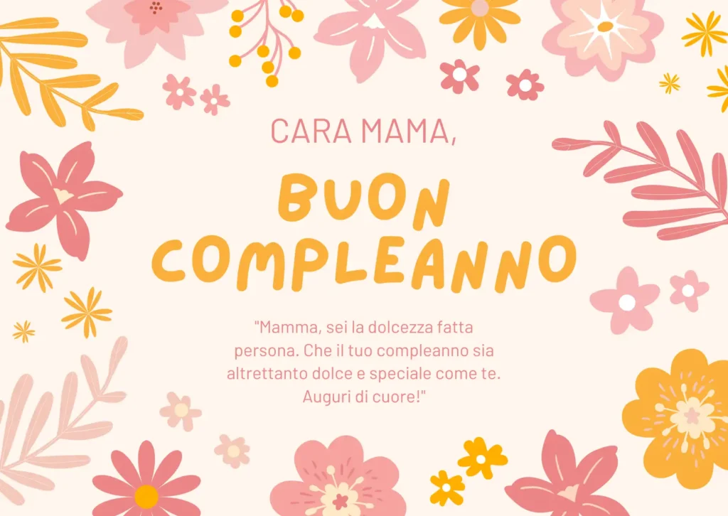 Dolci auguri di buon compleanno per la mamma