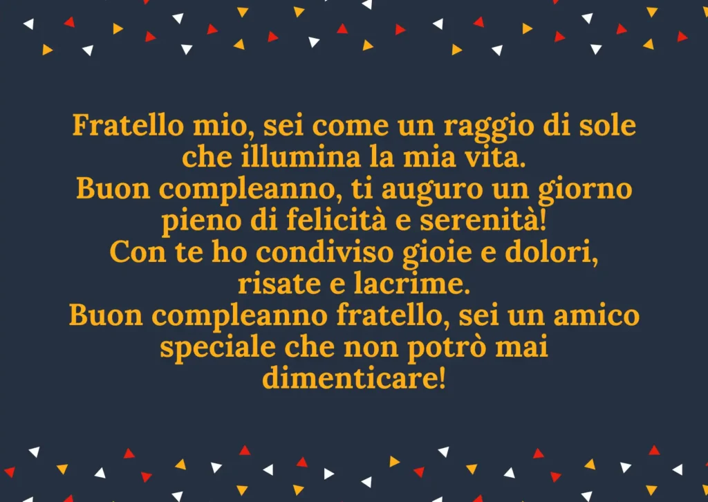 Auguri di buon compleanno per fratello Poesie dolci