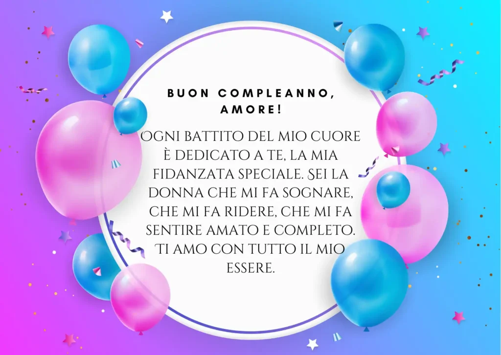 Auguri di buon compleanno per la Fidanzata