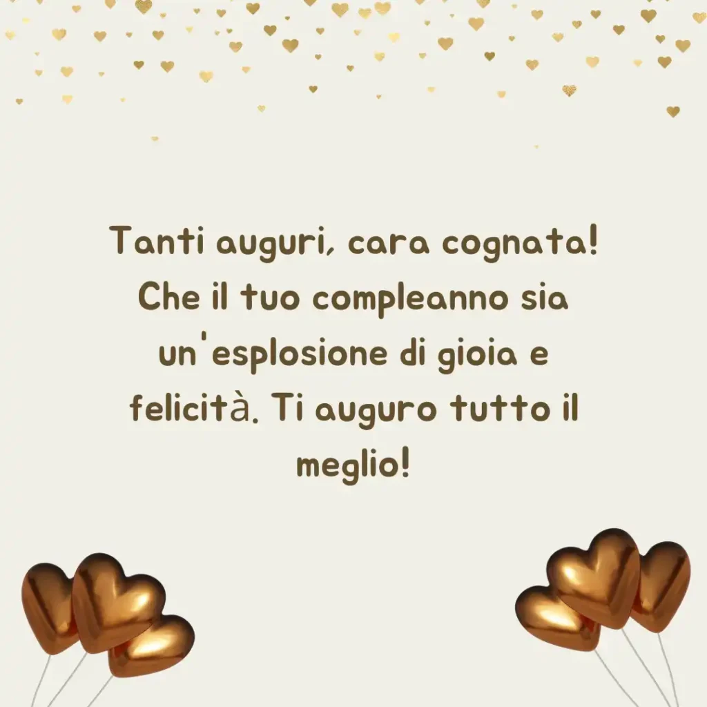 Auguri di buon compleanno per la cognata