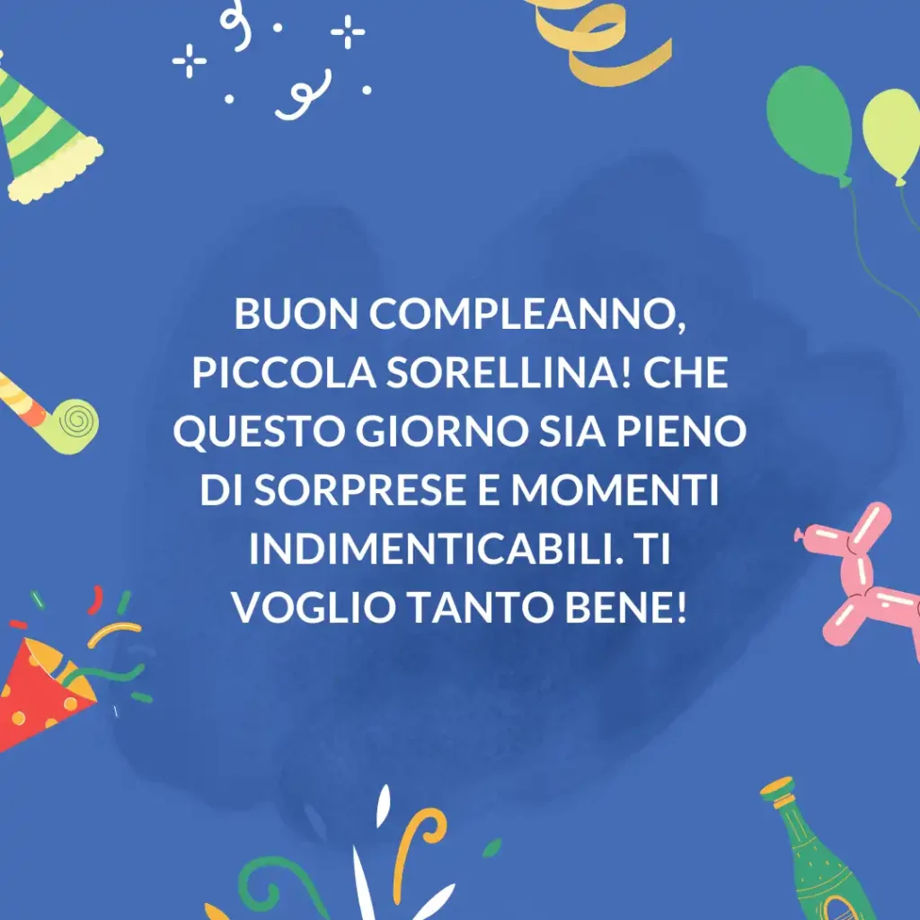 Auguri di buon compleanno per la sorella minore