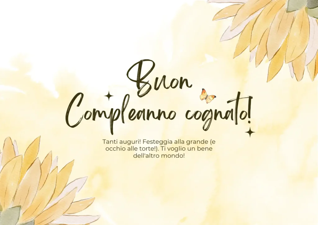 Buon Compleanno Cognato Auguri brevi