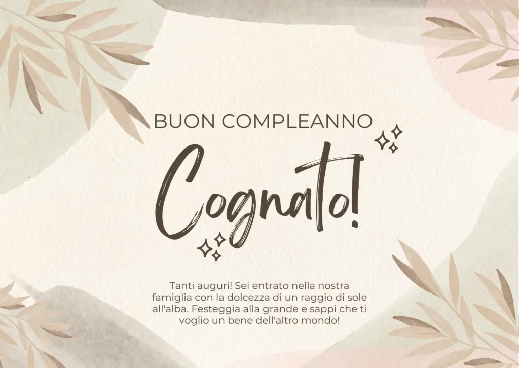 Buon Compleanno Cognato: Auguri dolci