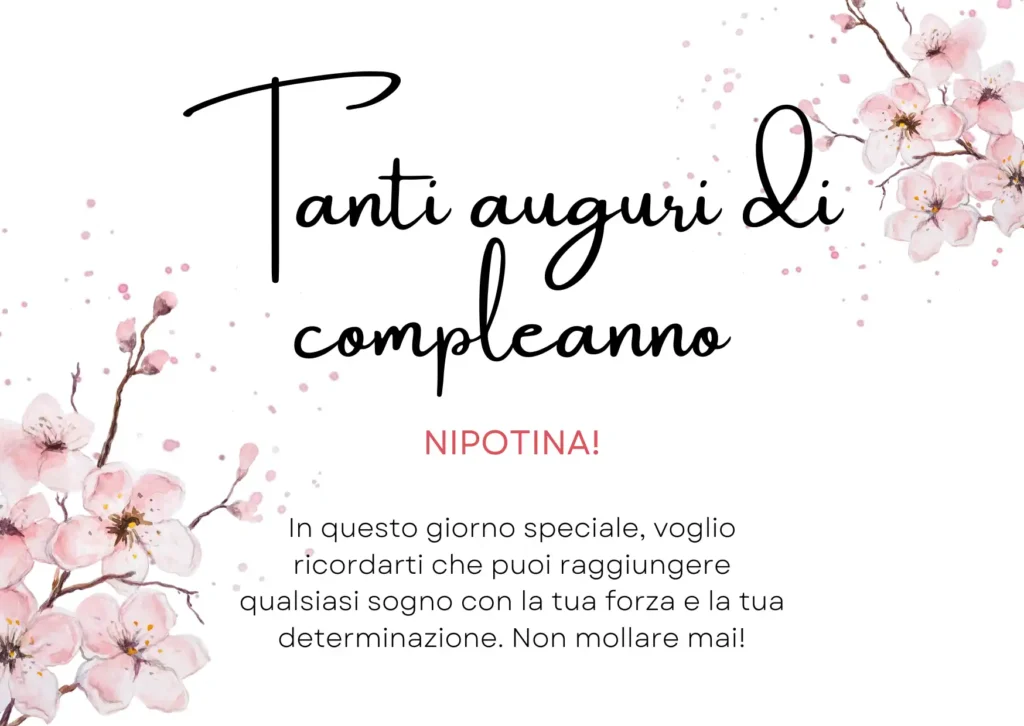 Buon Compleanno Nipote Femmina: Auguri motivazionali