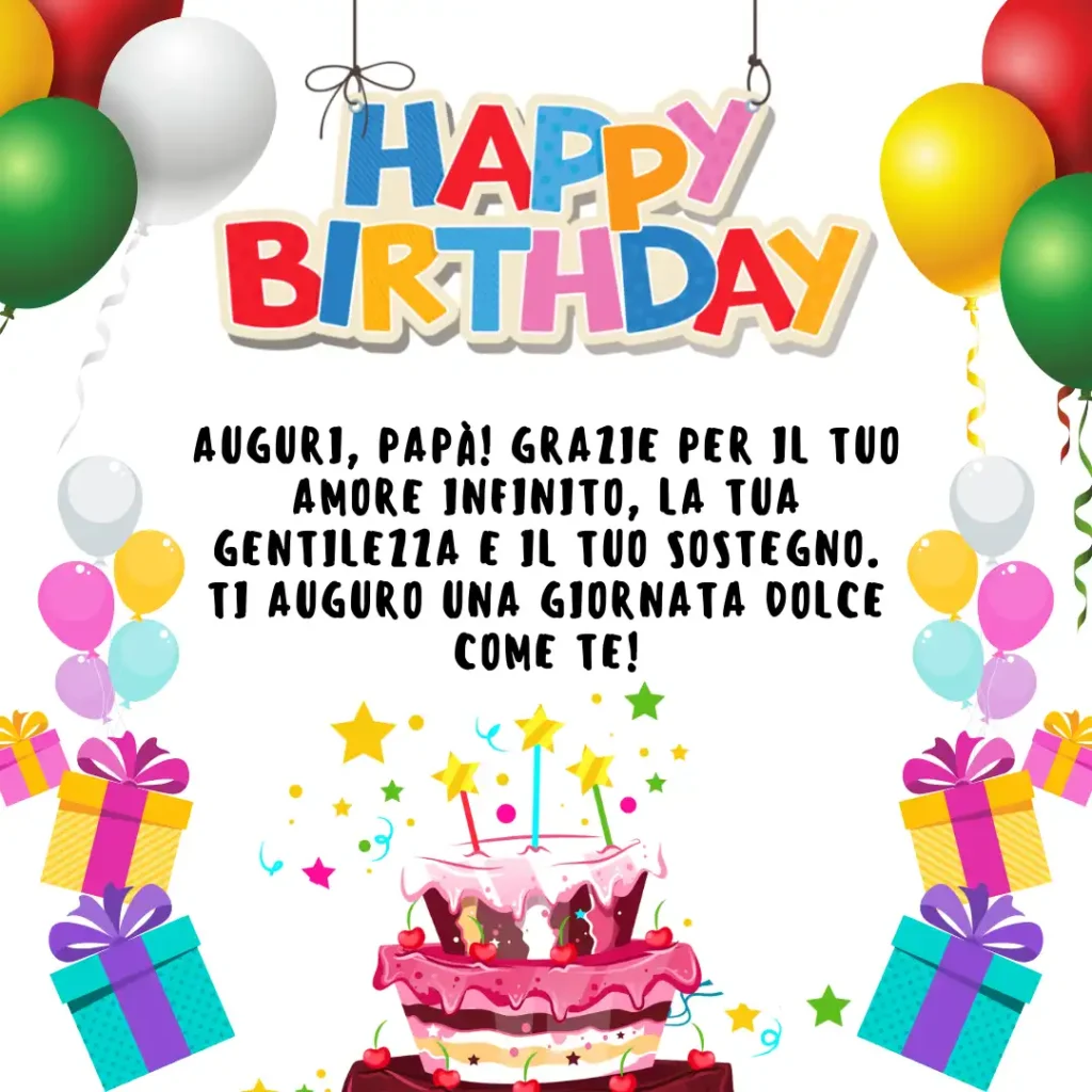 Dolci auguri di buon compleanno per papà