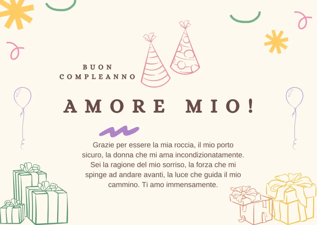 Emotivi Auguri di buon compleanno per la Moglie