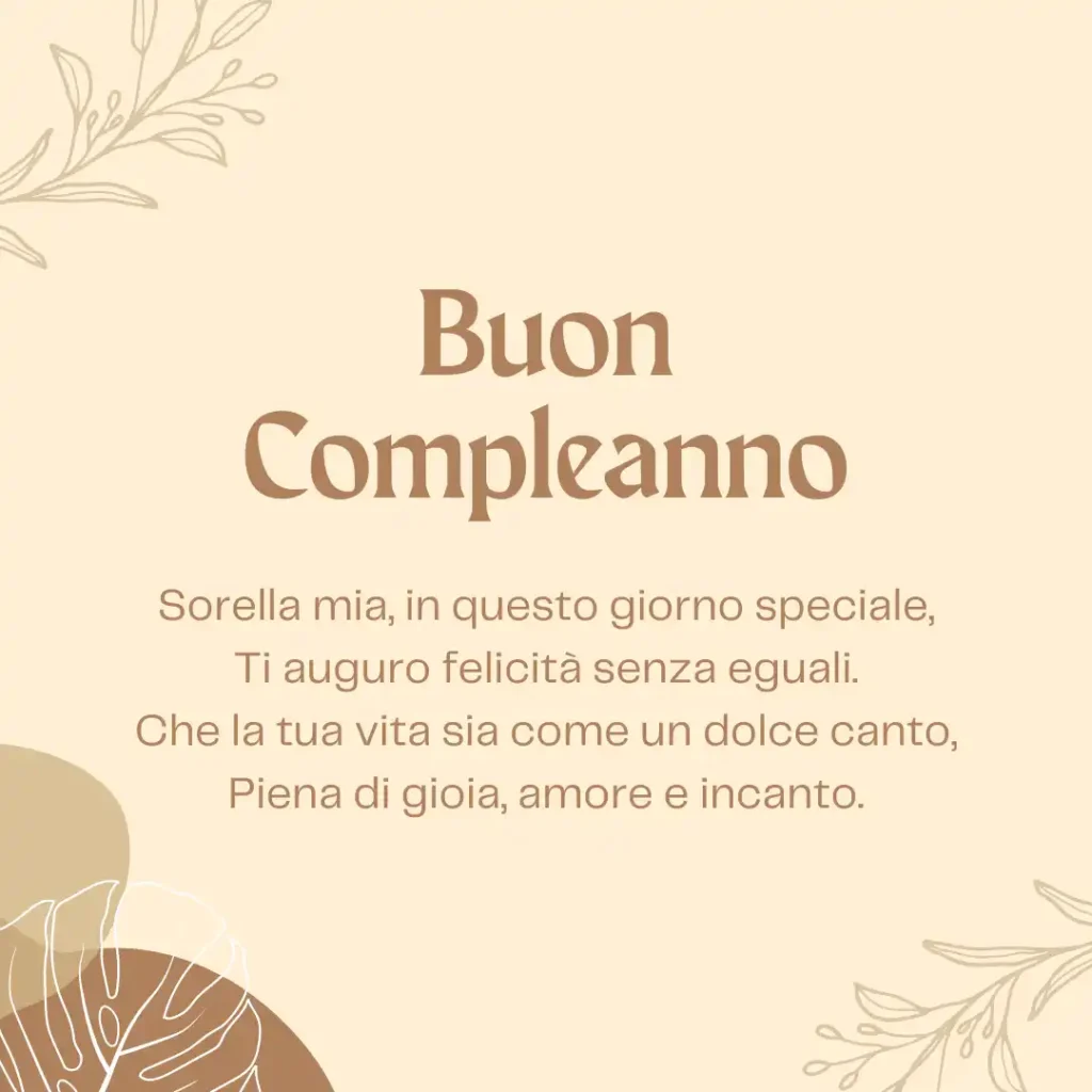 Poesie di buon compleanno per sorella