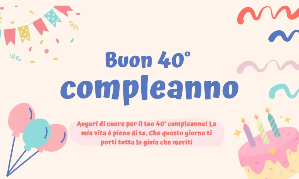 Buon 40° compleanno - Auguri divertenti