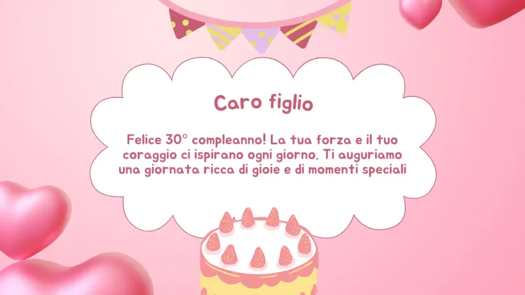 Buon 30° compleanno per il figlio