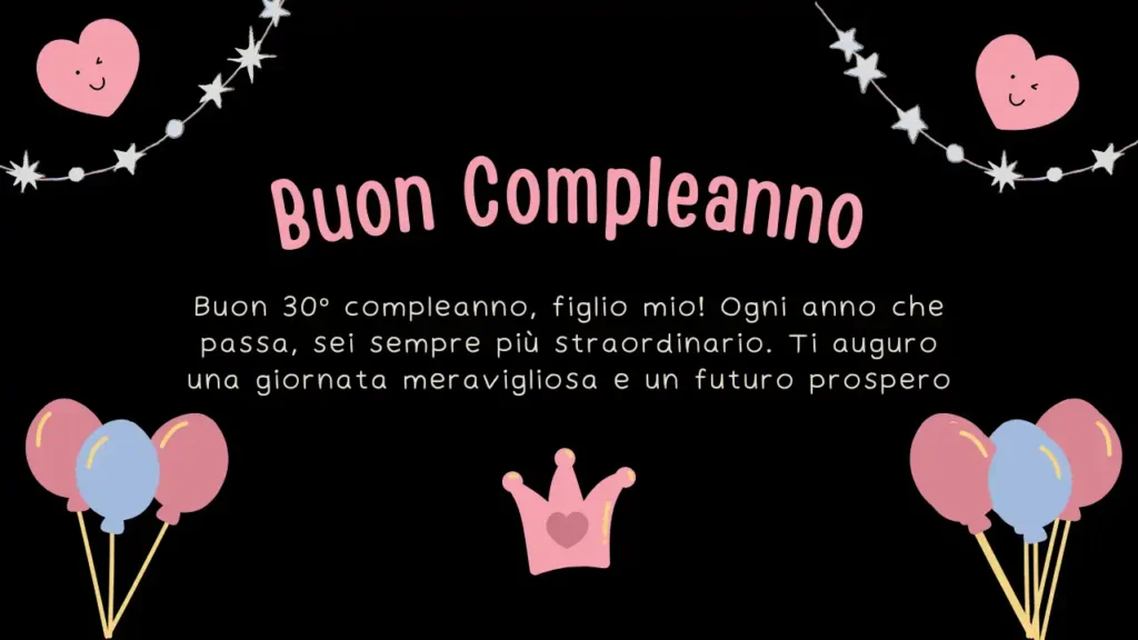 Buon 30° compleanno per il figlio