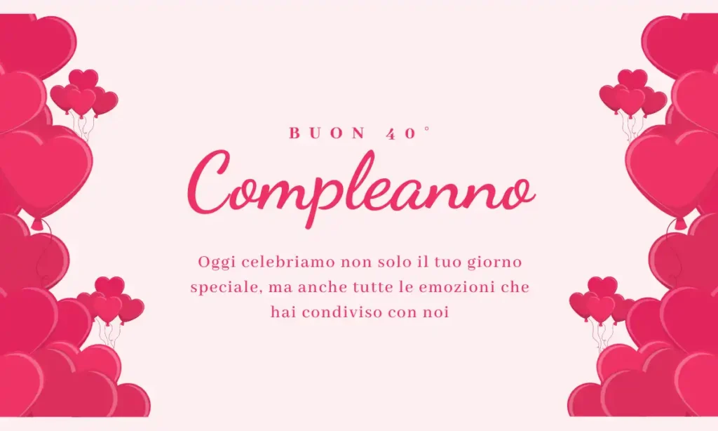 Buon 40° compleanno - Auguri emozionanti