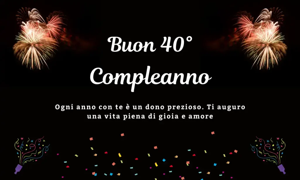 Buon 40° compleanno - Auguri toccanti