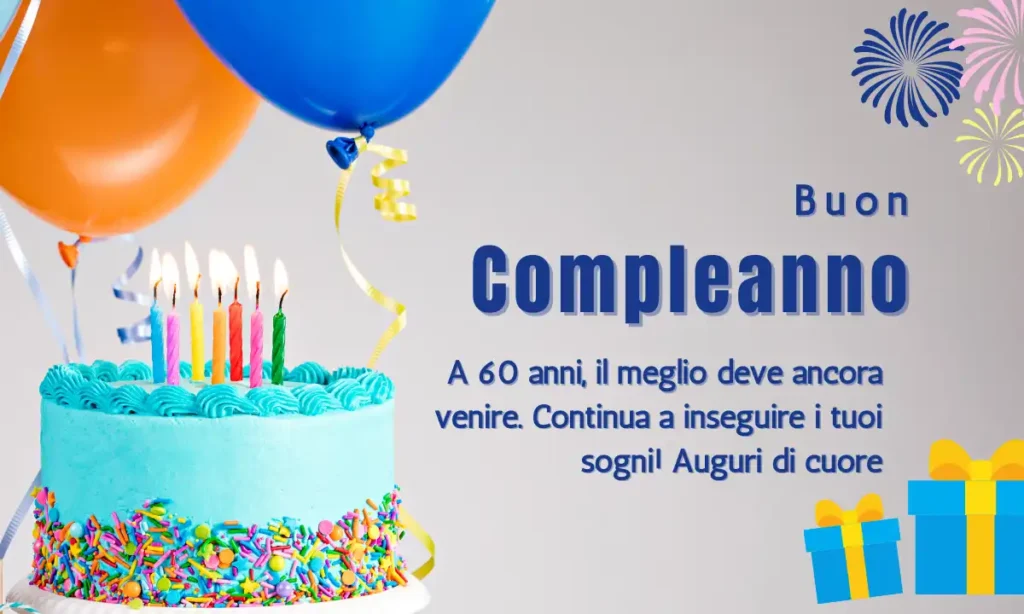 Buon 60° compleanno - Auguri motivazionali